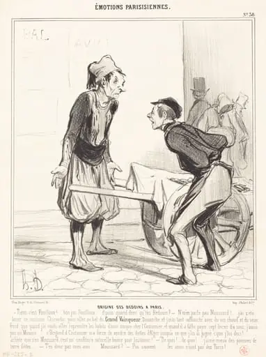 Origine des Bédoins a Paris, by Honoré Daumier