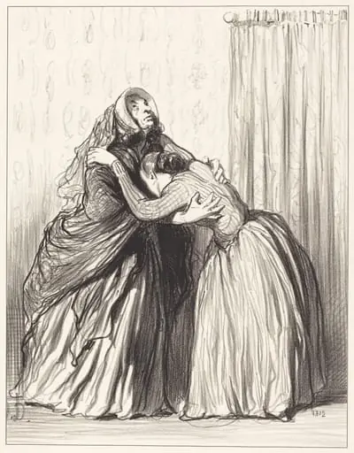 Oui, ma chère, mon mari a ravalé ma dignité..., by Honoré Daumier