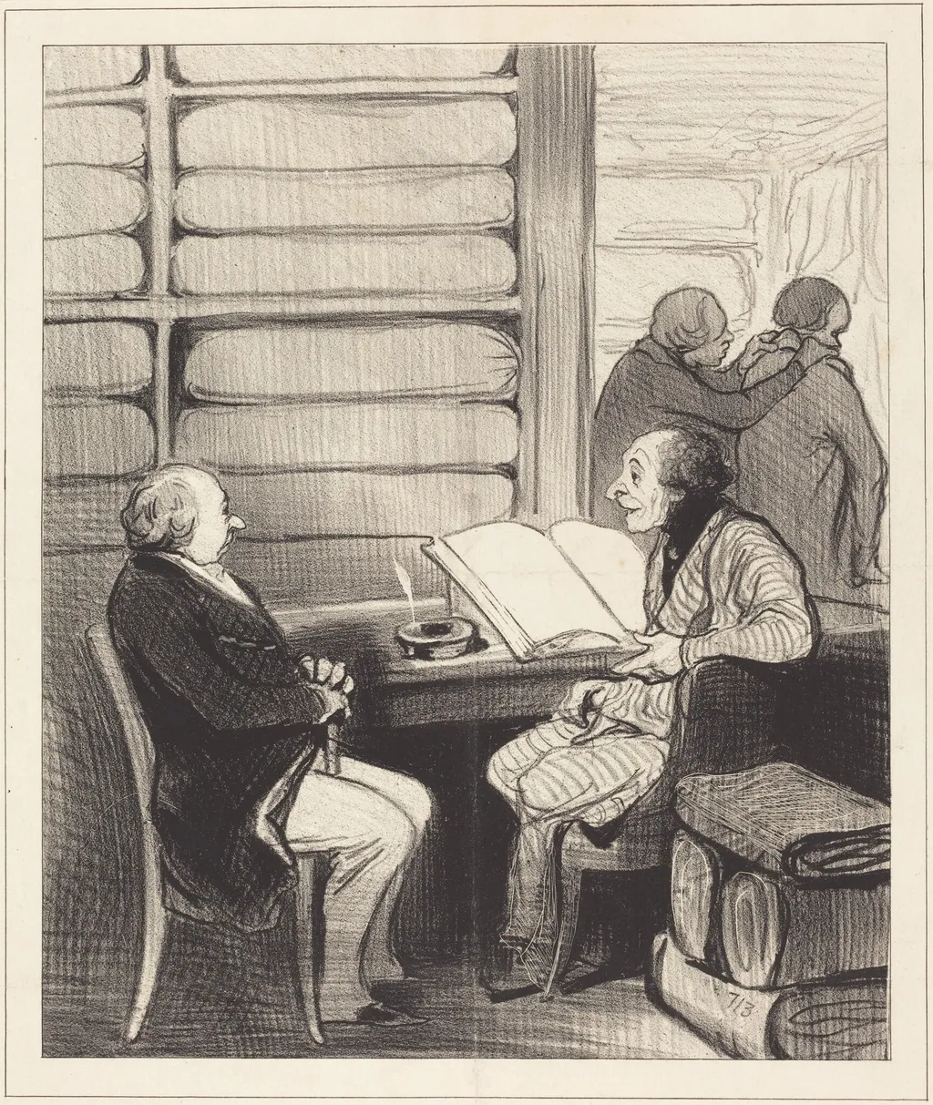 Oui, mon cher monsieur Badoulard, je vais..., by Honoré Daumier, ink, 1845