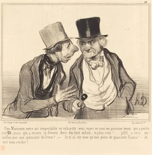 Oui, Monsieur, votre air respectable m'enhardit..., by Honoré Daumier