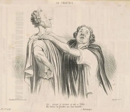 Oui! Puisque je trouve un ami si fidèle ..., by Honoré Daumier
