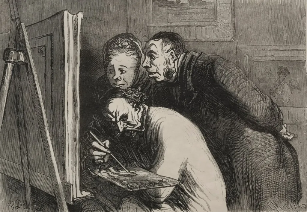 Painters and the bourgeois, by Honoré Daumier, 1862