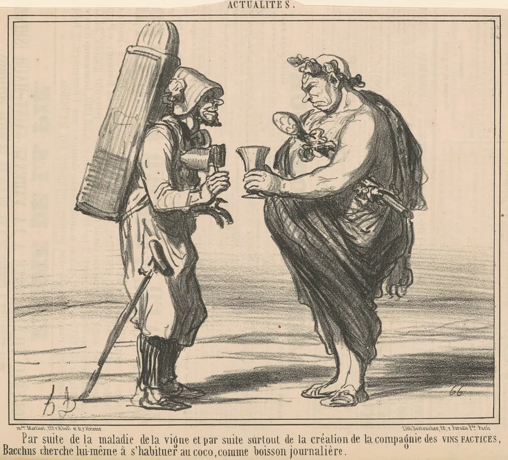 Par suite de la maladie de la vigne, by Honoré Daumier, ink, 1857