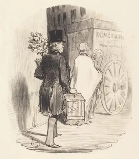 Parisien transportant dans un autre quartier..., by Honoré Daumier