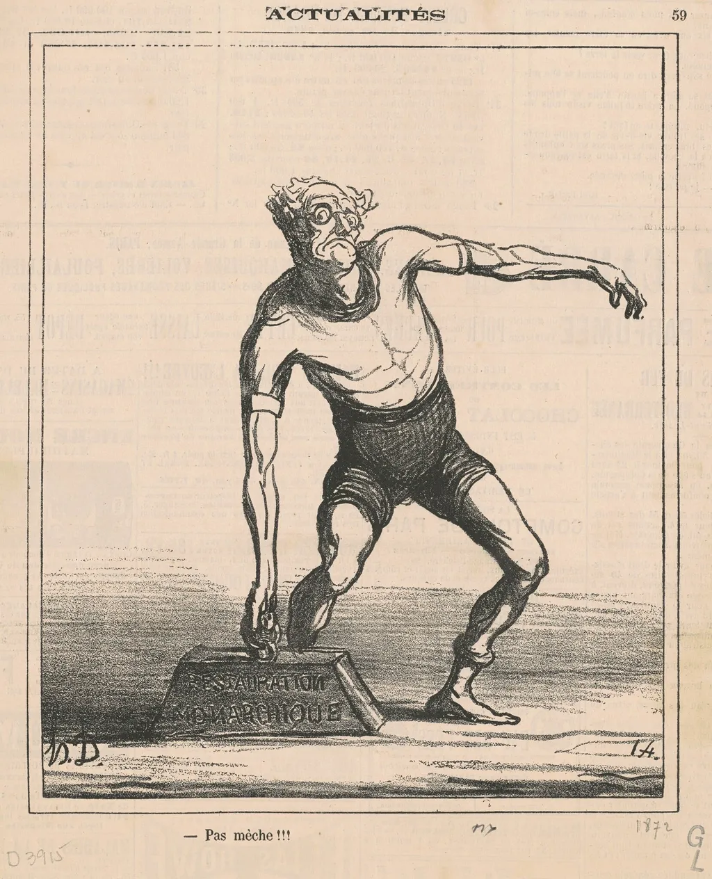Pas mèche!!!, by Honoré Daumier, ink, 1872