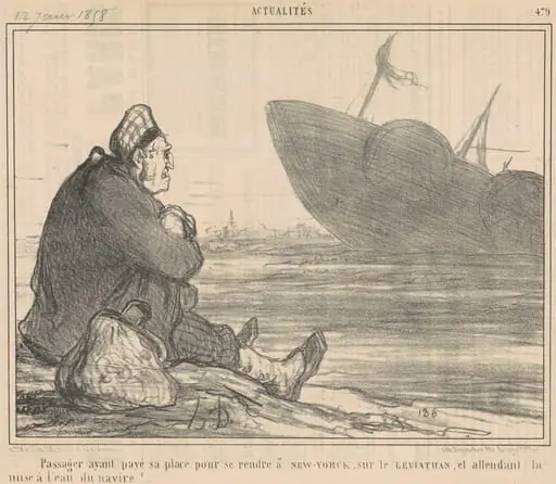 Passager ayant payé ... pour se rendre a New-York ..., by Honoré Daumier
