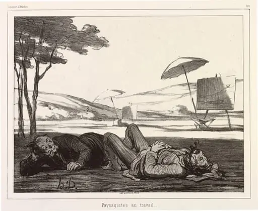 Paysagistes au travail (Landscape Artists at Work), by Honoré Daumier