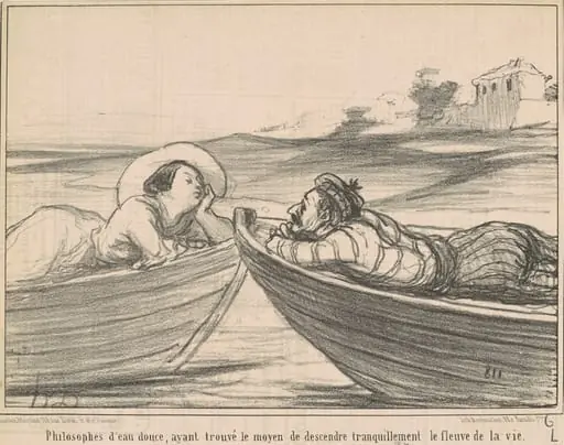 Philosophes d'eau douce ..., by Honoré Daumier