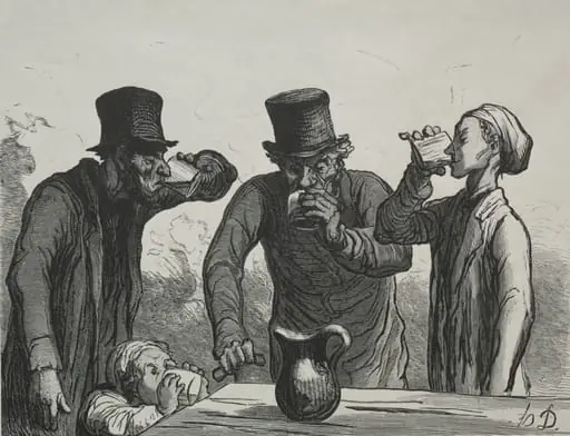 Physiology of Drinking: The Four Ages, by Honoré Daumier