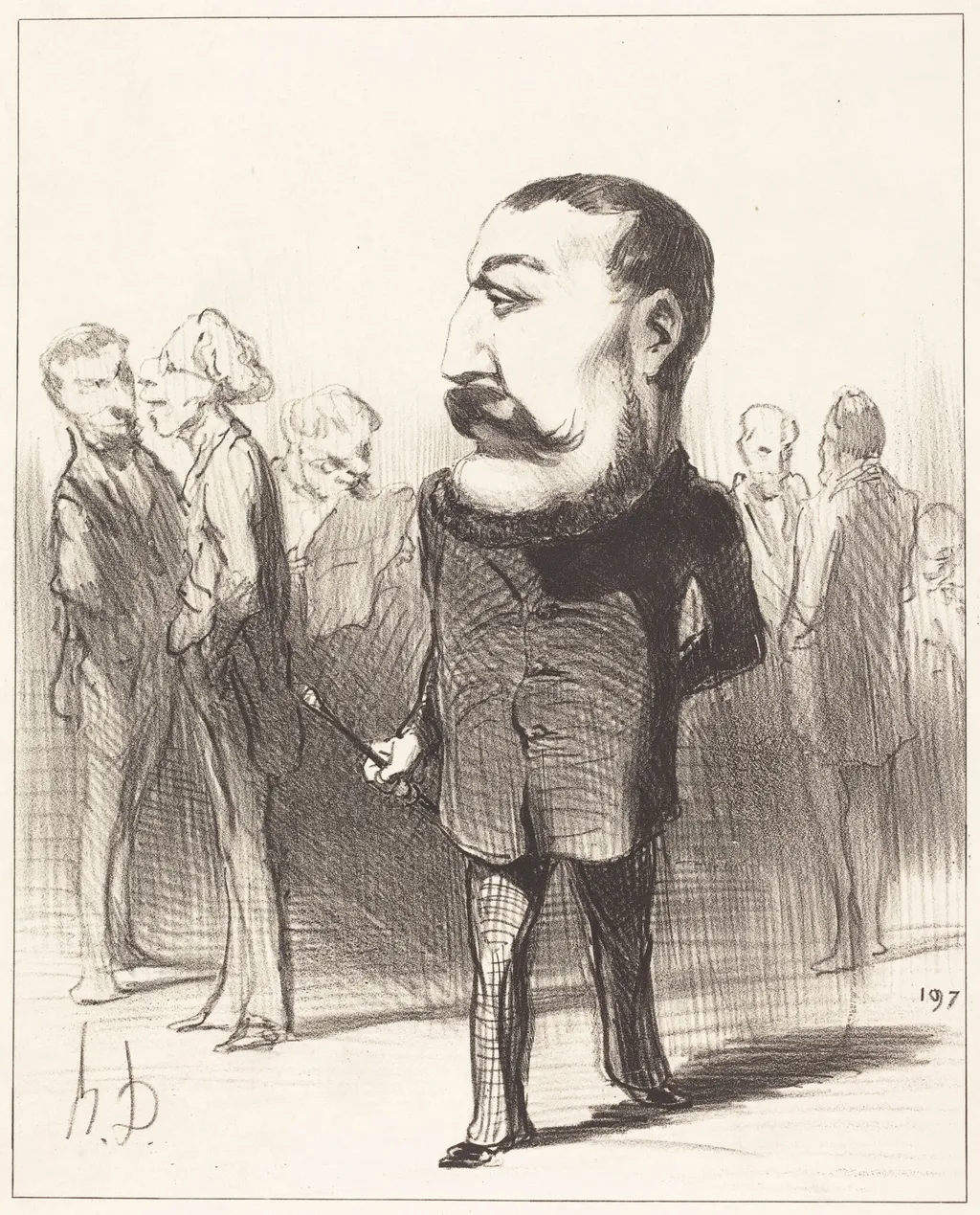 Pierre-Napoléon Bonaparte, by Honoré Daumier, ink, 1849