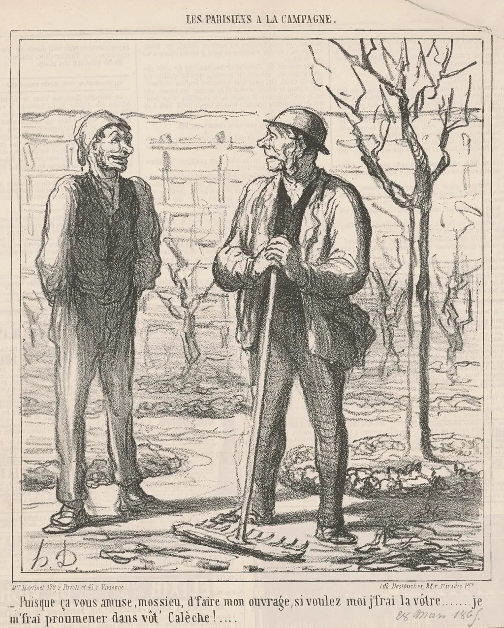 Pisque ca vous amuse ..., by Honoré Daumier, ink, 1865