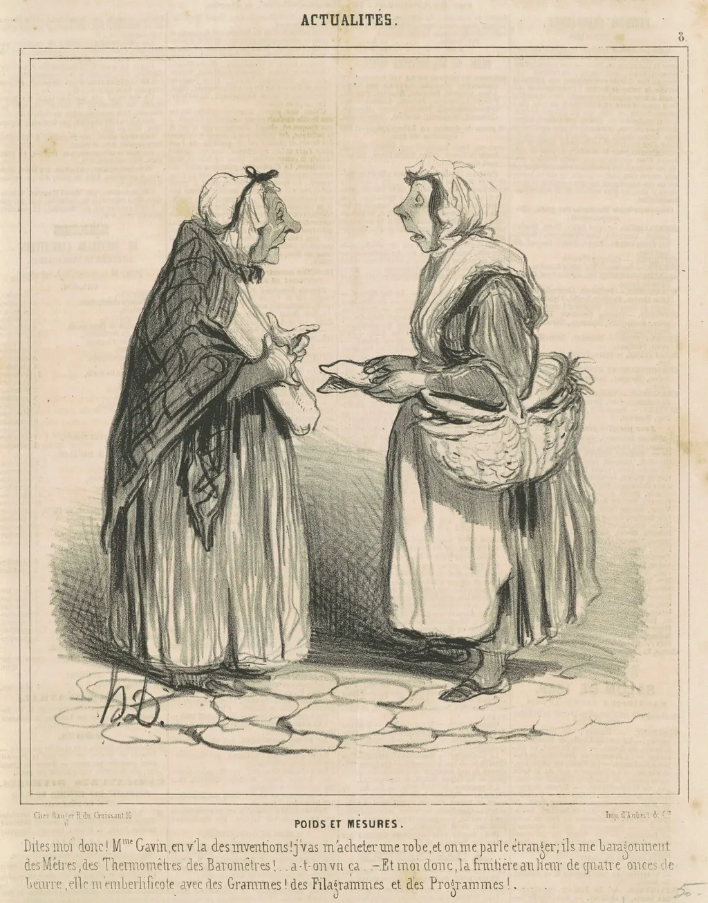 Poids et mesures, by Honoré Daumier, ink, 1840
