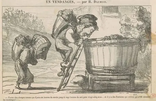Porter des charges comme ca 'puis six heures ..., by Honoré Daumier