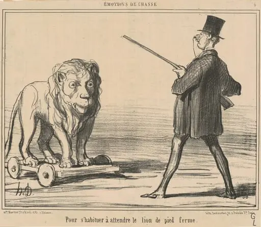 Pour s'habiteur a attendre le lion ..., by Honoré Daumier