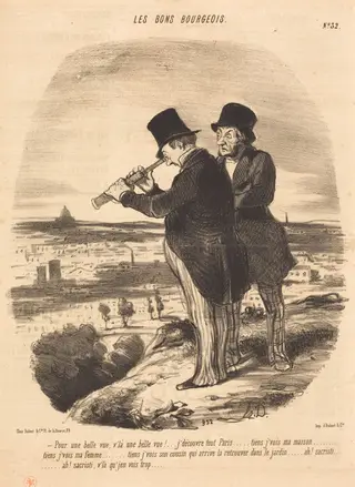 Pour une belle vue, v'la une belle vue!..., by Honoré Daumier, 1847
