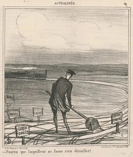 Pourvu que l'aiguilleur ne fasse rien dérailler!, by Honoré Daumier
