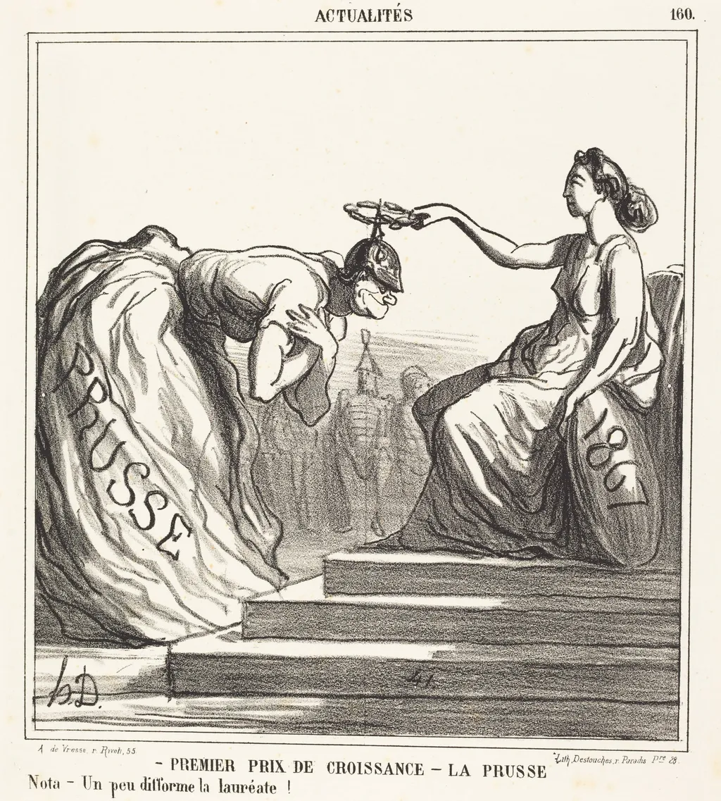 Premier prix de croissance - La Prusse, by Honoré Daumier, ink, 1867