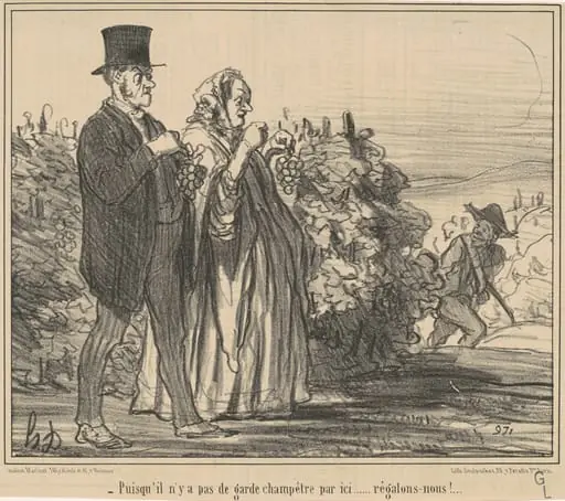 Puisqu'il n'y a pas de garde champêtre ..., by Honoré Daumier
