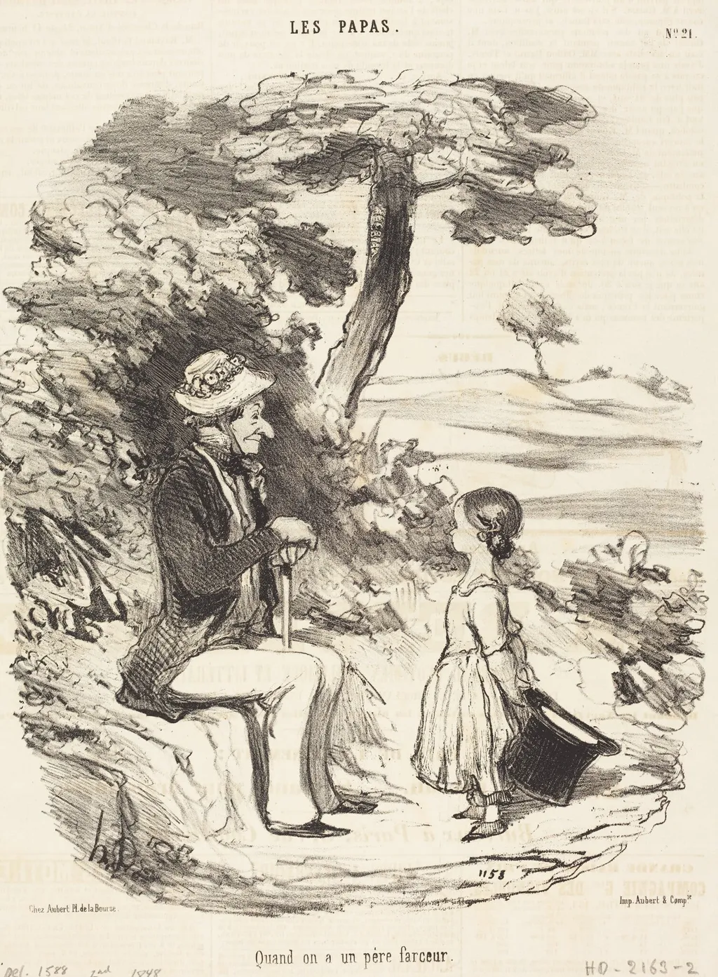 Quand on a un père farceur, by Honoré Daumier, ink, 1848