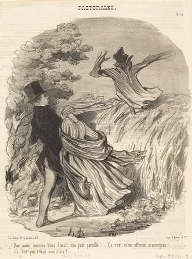Que nous sommes bêtes d'avoir une peur pareille..., by Honoré Daumier