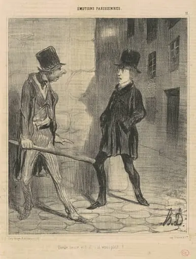 Quelle heure est'il, s'il vous plait?..., by Honoré Daumier