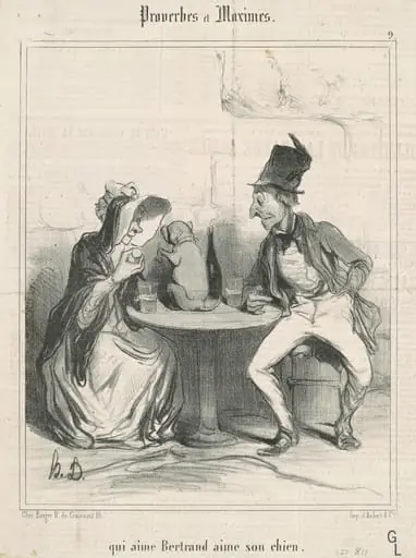 Qui aime Bertrand aime son chien, by Honoré Daumier