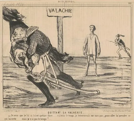 Quittant le valachie, by Honoré Daumier