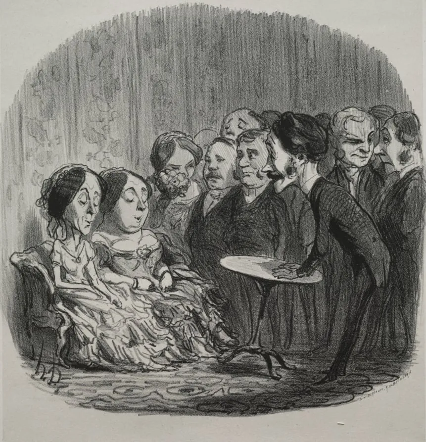Rapping Spirits, by Honoré Daumier, 1851