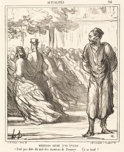 Réflection intime d'un épicier, by Honoré Daumier