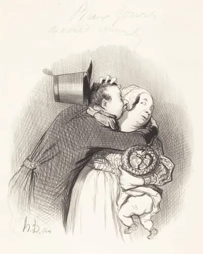 Rencontre de la payse, by Honoré Daumier