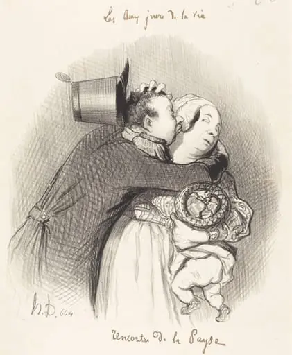 Rencontre de la payse, by Honoré Daumier
