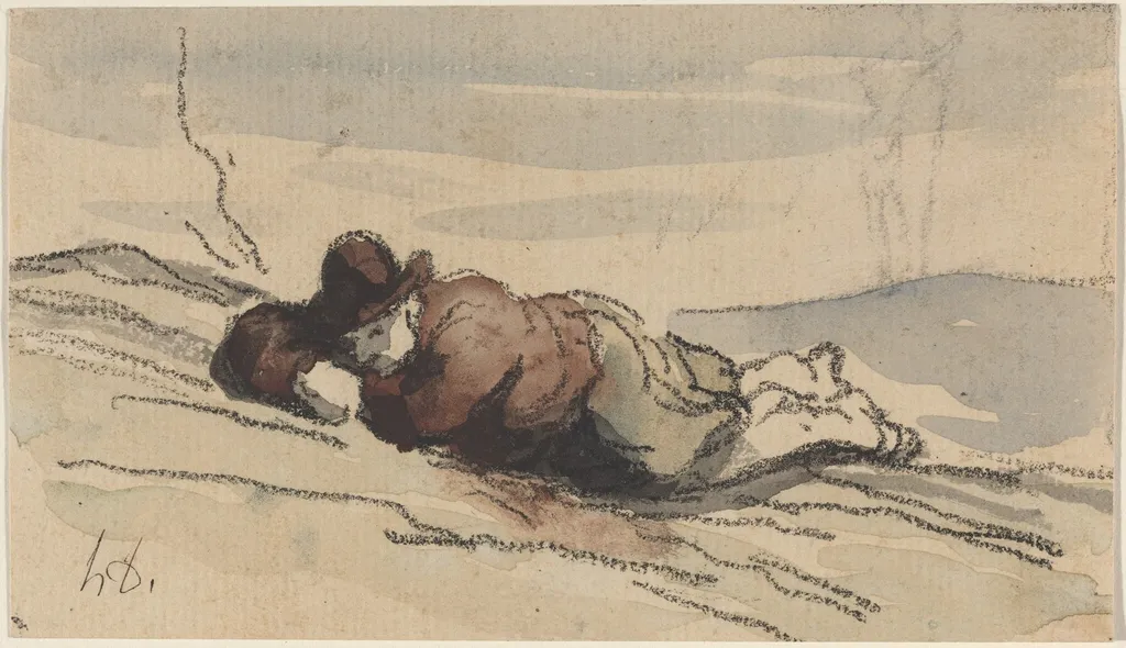 Rest in the Country (Sancho Panza), by Honoré Daumier, watercolor, 1844
