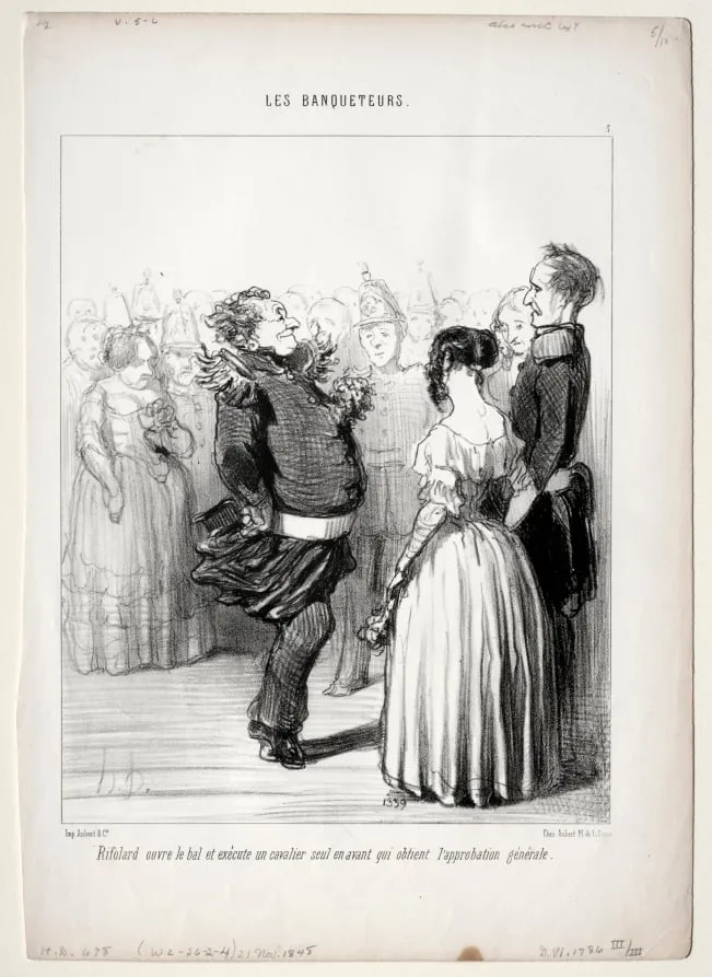 Rifolard opens the ball..., by Honoré Daumier, 1848