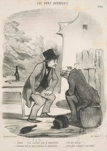 Robert ... tu ne soutiens plus la conversation ..., by Honoré Daumier
