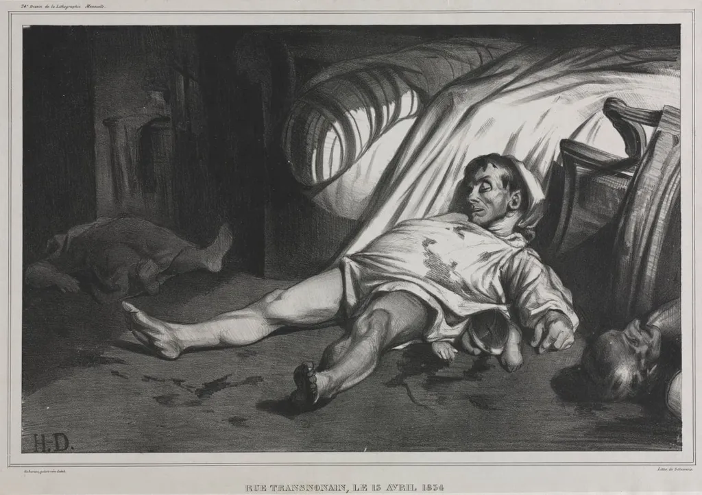 Rue Transnonain, April 15, 1834, by Honoré Daumier, 1834