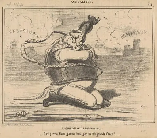 S'administrant la discipline ..., by Honoré Daumier