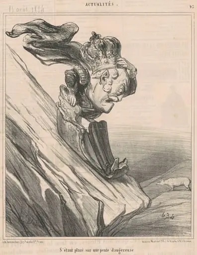 S'étant placé sur une pente dangereuse, by Honoré Daumier