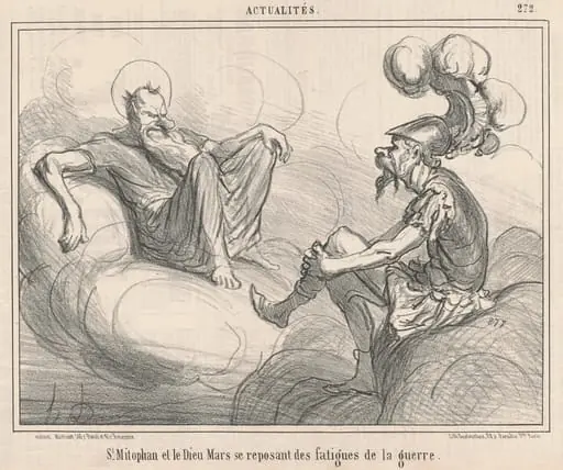 Saint Mitophan et le dieu mars ..., by Honoré Daumier