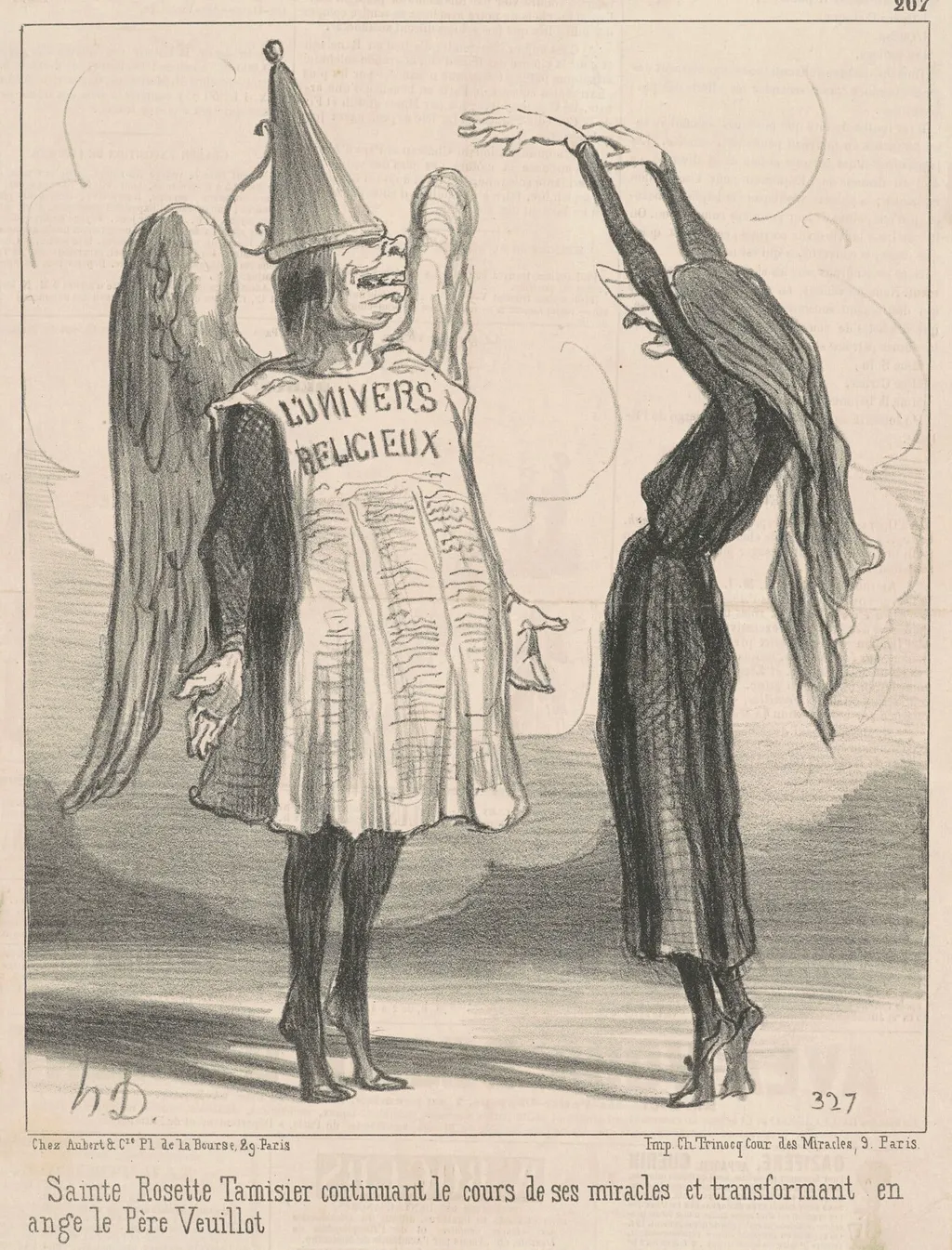 Sainte Rosette Tamisier ..., by Honoré Daumier, ink, 1851