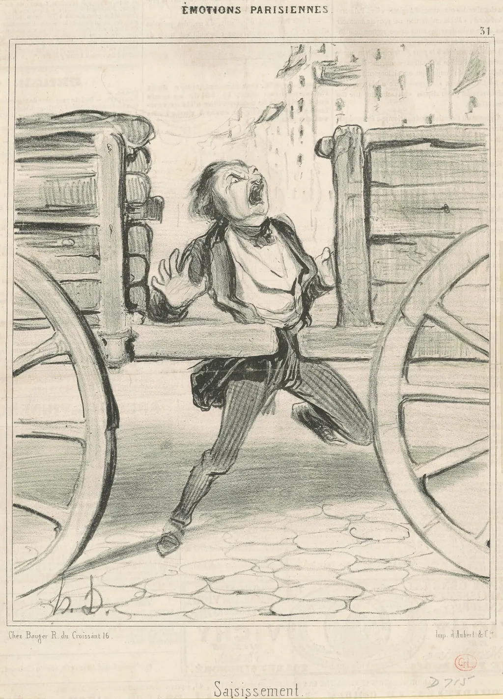 Saisissement, by Honoré Daumier, ink, 1840