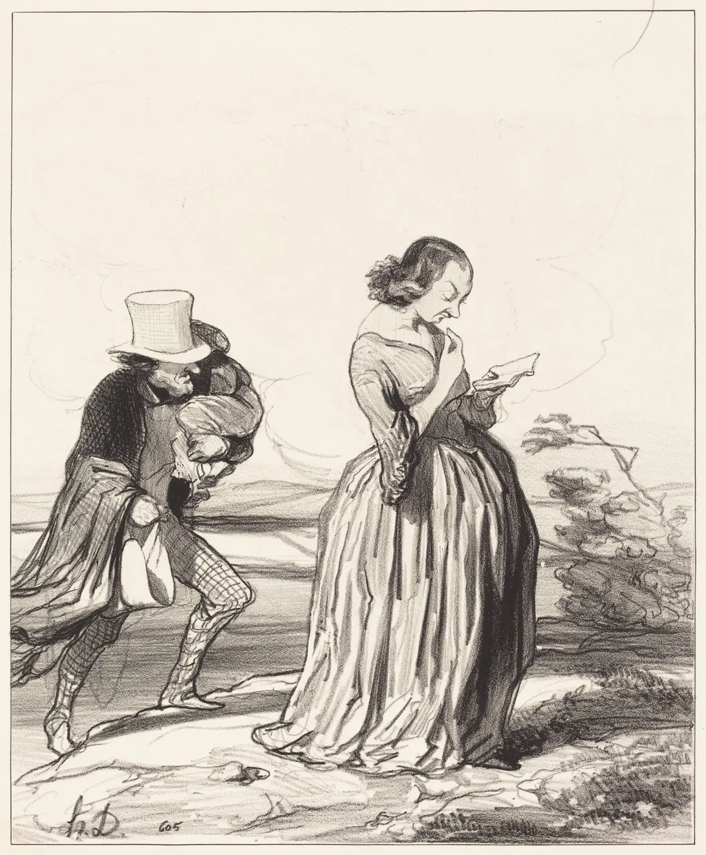 Saperlotte!... que je voudrais... que ma femme ait fini..., by Honoré Daumier, ink, 1844