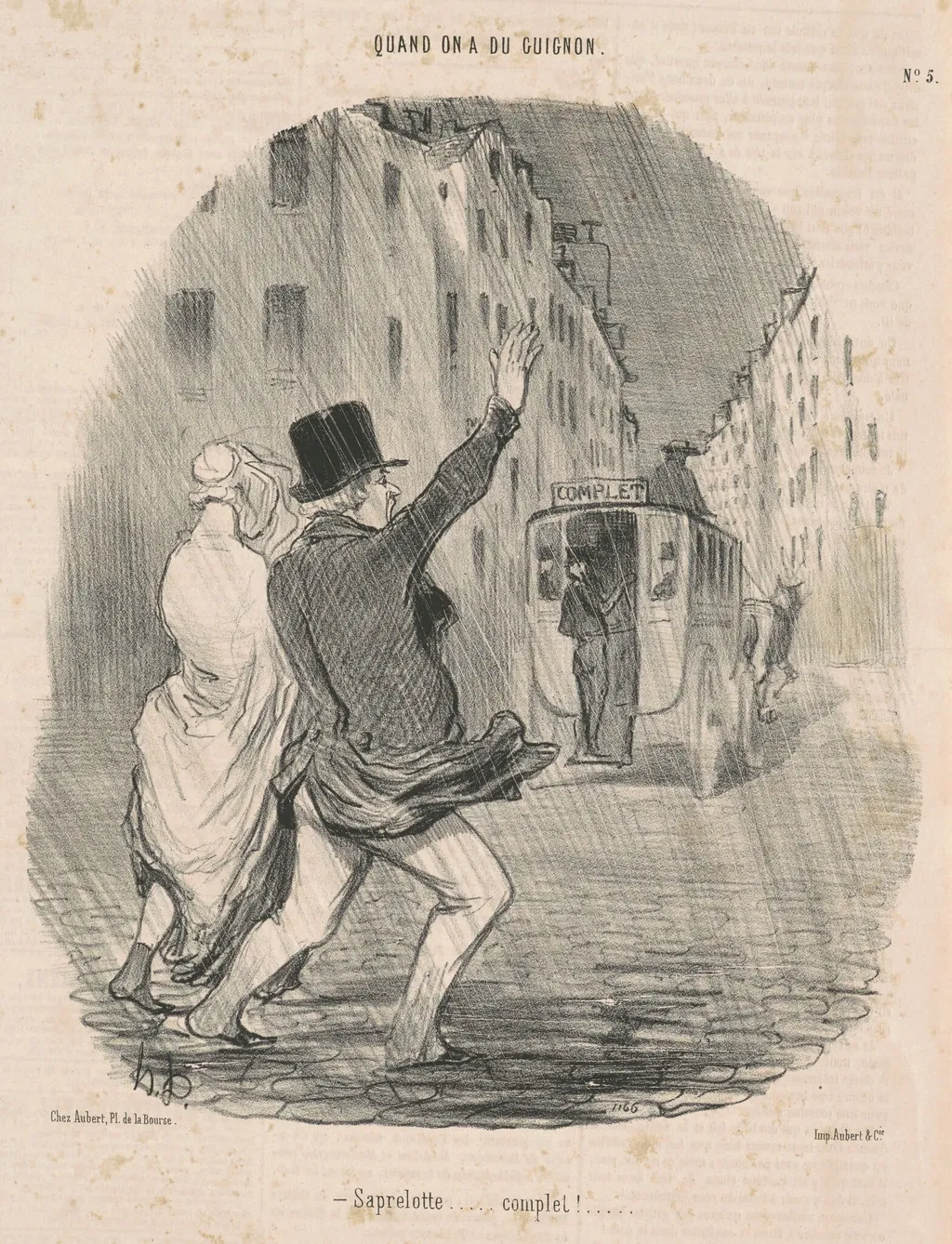 Saprelotte ... Complet! ..., by Honoré Daumier, ink, 1848