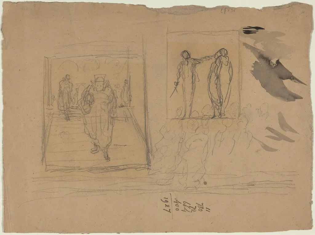 Scene in a Palace of Justice, by Honoré Daumier, chalk, 1844