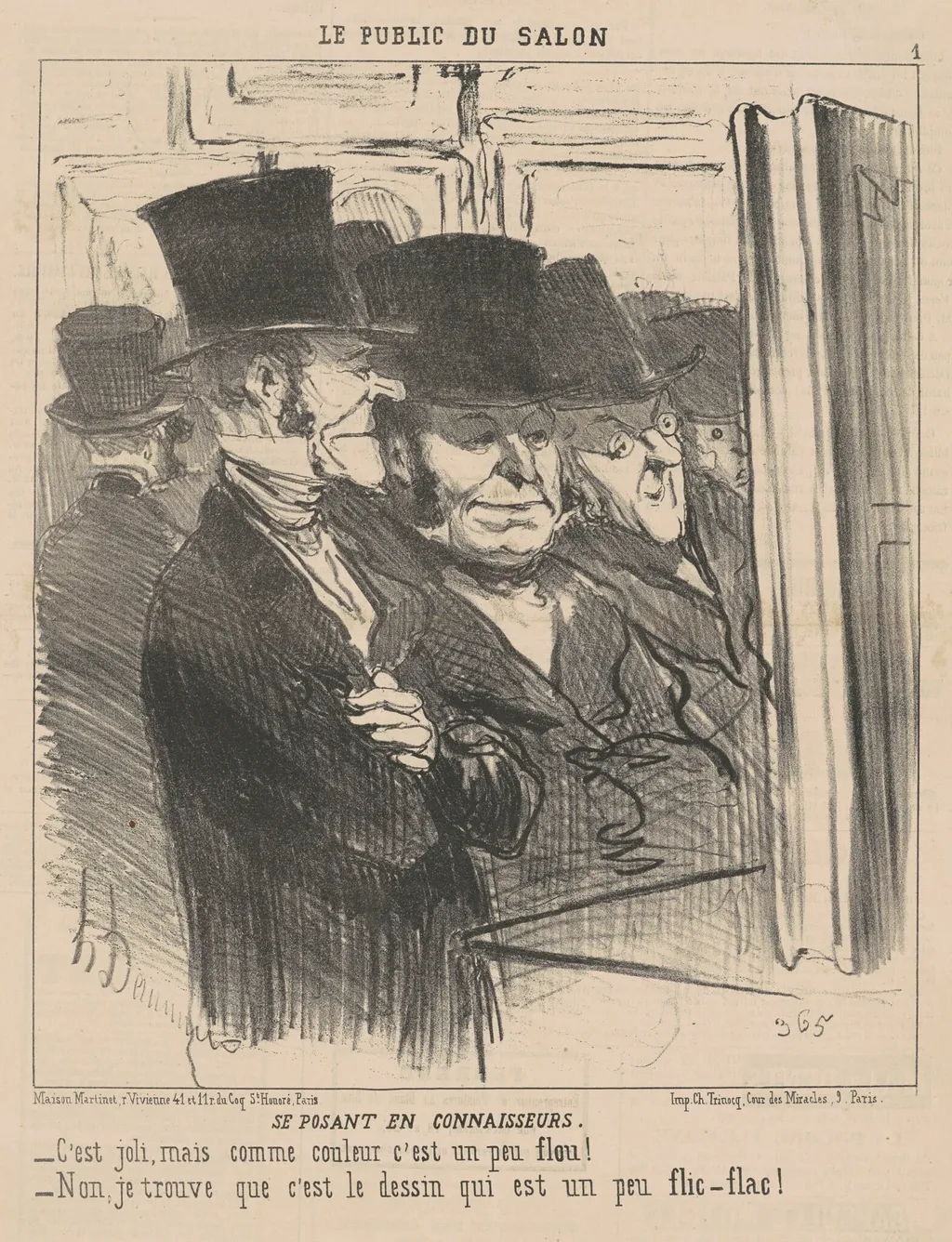 Se posant en connaisseurs, by Honoré Daumier, ink, 1852