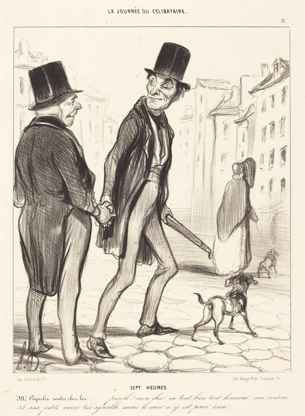 Sept heures, by Honoré Daumier, crayon, 1839