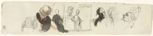 Sketches of Various Figures (verso), by Honoré Daumier