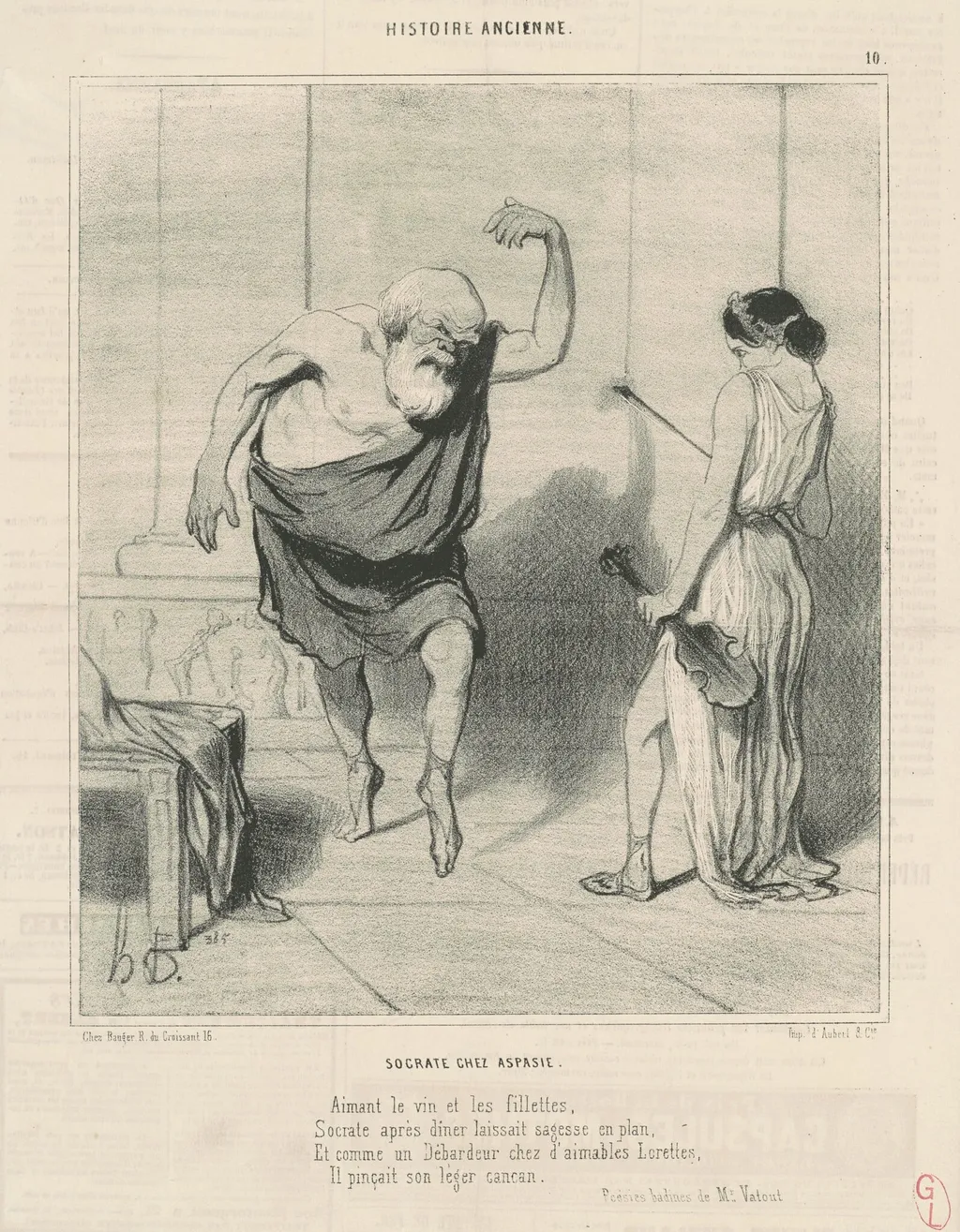 Socrate chez aspasie, by Honoré Daumier, ink, 1842