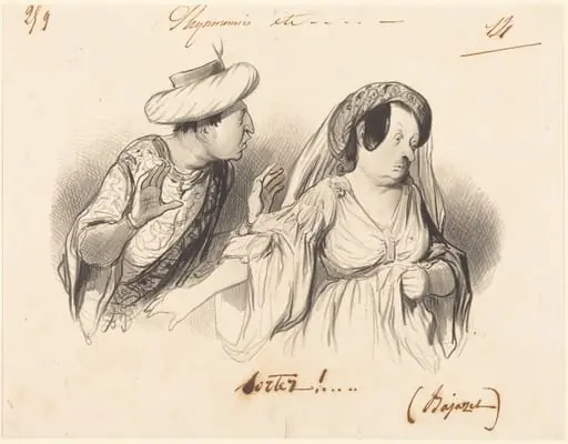 Sortez!... (Bajazet), by Honoré Daumier
