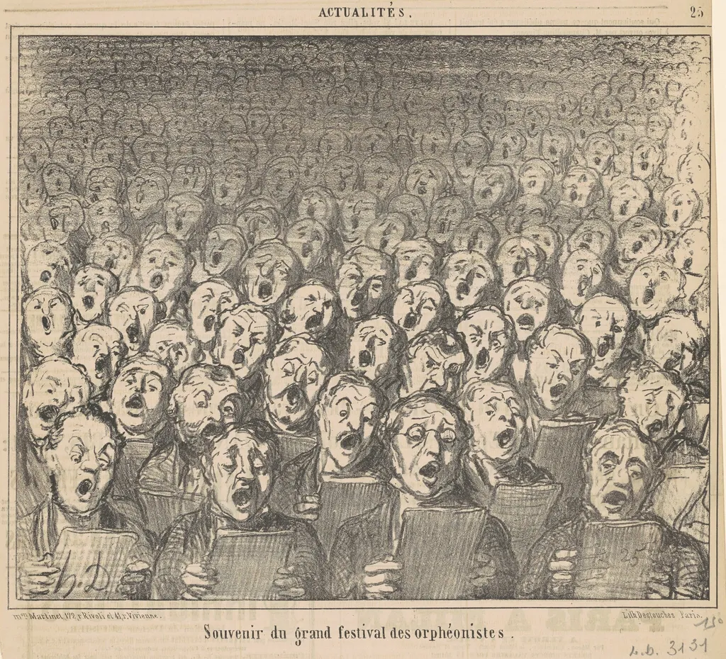 Souvenir du grand festival des orphéonistes, by Honoré Daumier, ink, 1859