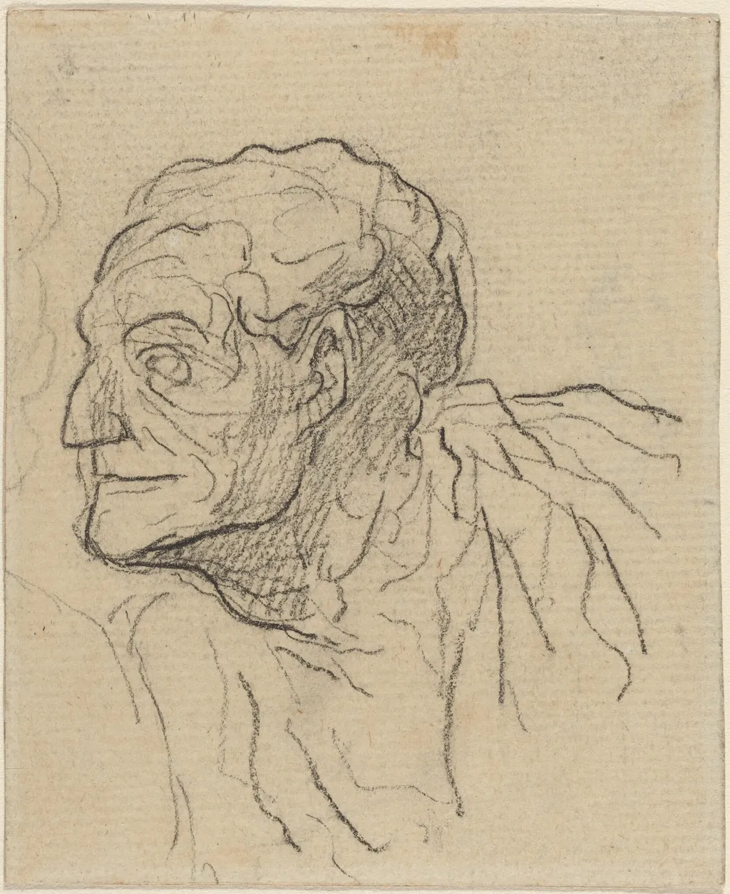 Study of a Man, by Honoré Daumier, chalk, 1844